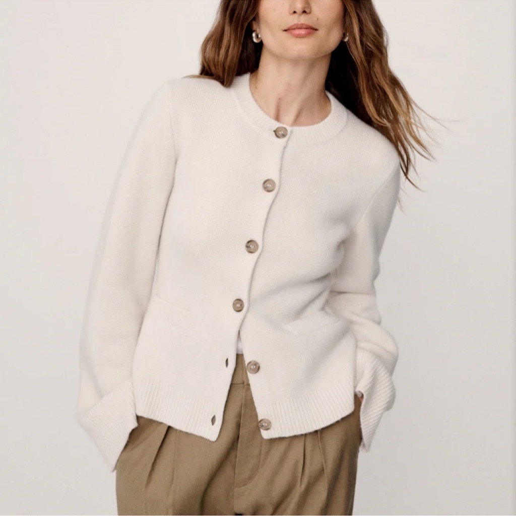 Elegant Women's Jenni Kayne Cooper Cardigan In Warm Ivory/Cream/Beige
